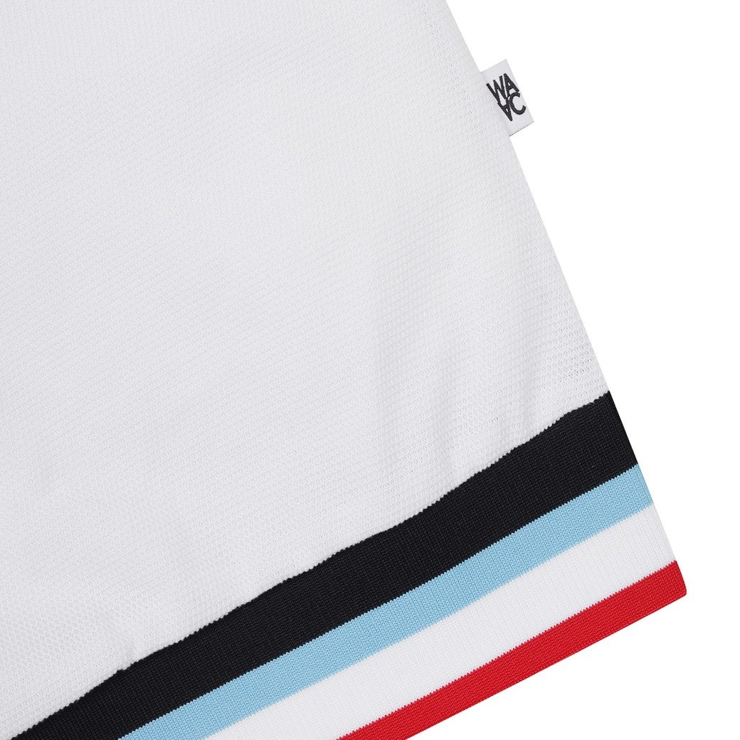 WOMEN カラーブロックルーズフィットポロシャツ ホワイト