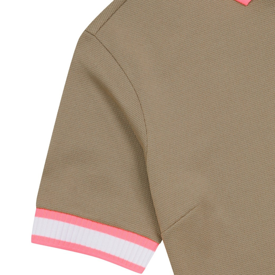 【25SS 新作|一部店舗限定】WOMEN リブルーズフィットポロシャツ ベージュ