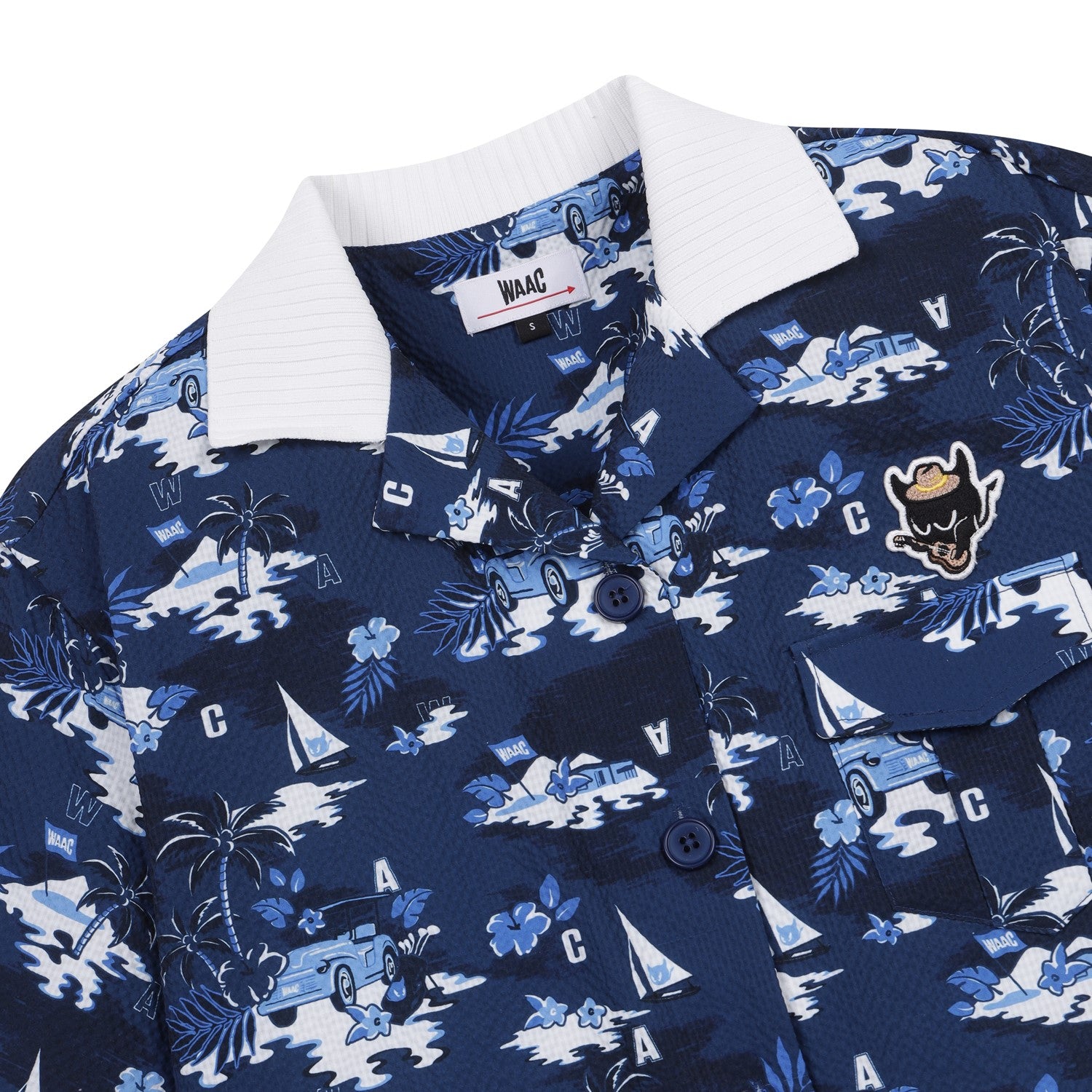 【25SS 新作|WEB限定】WOMEN シアサッカーオープンカラーシャツ ネイビー