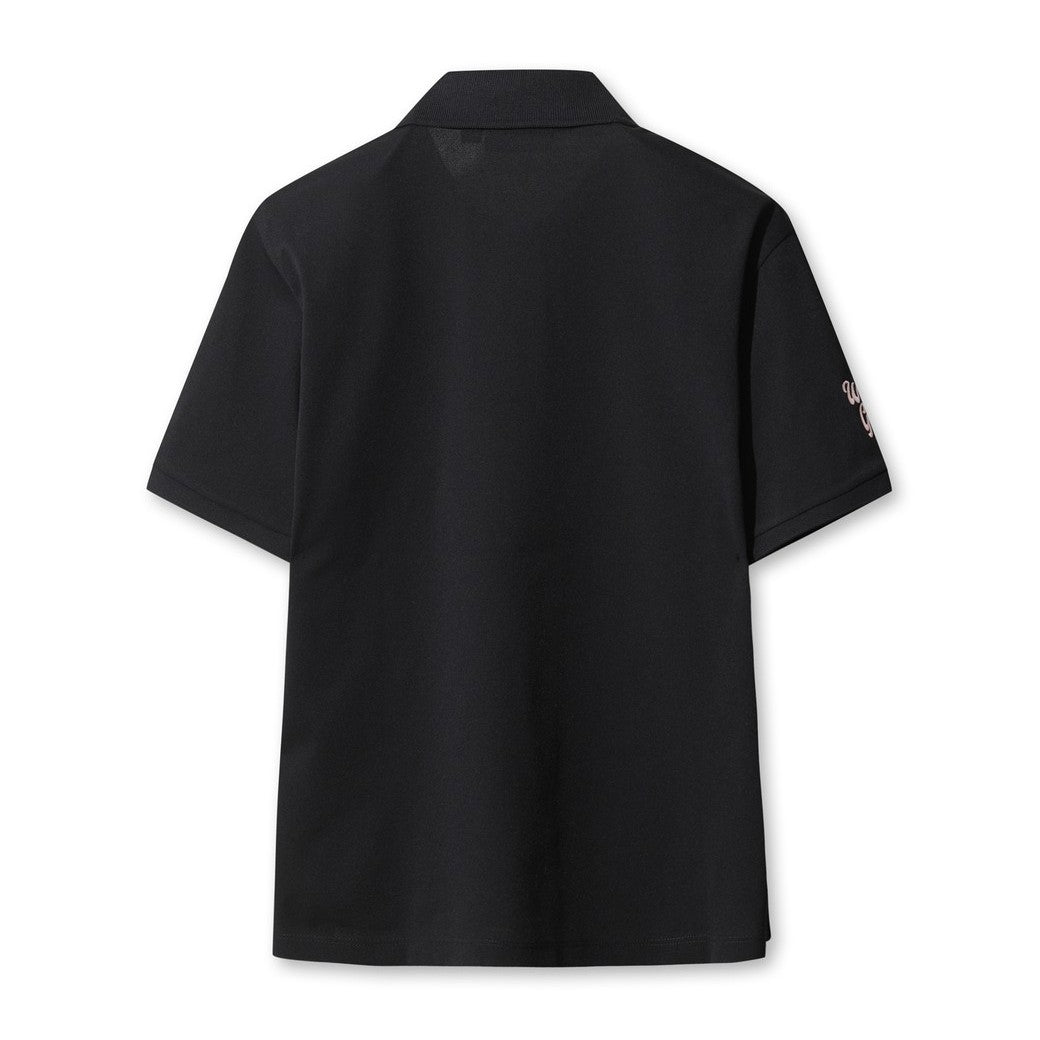 WOMEN WTO ルーズフィットポロシャツ ブラック
