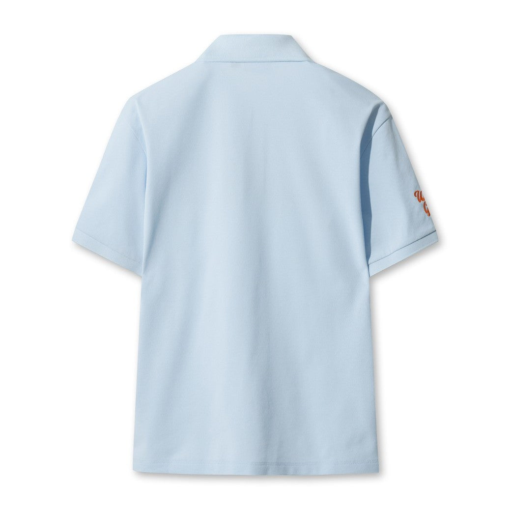 WOMEN WTO ルーズフィットポロシャツ ライトブルー
