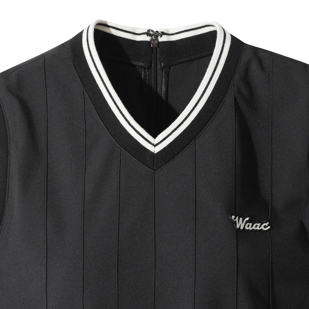 WOMEN ジャージープリーツベスト ブラック