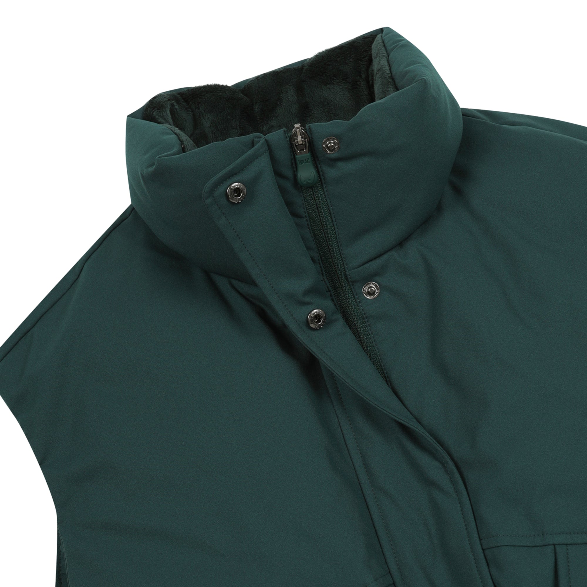 WOMEN ショートパディングダウンベスト ダークグリーン