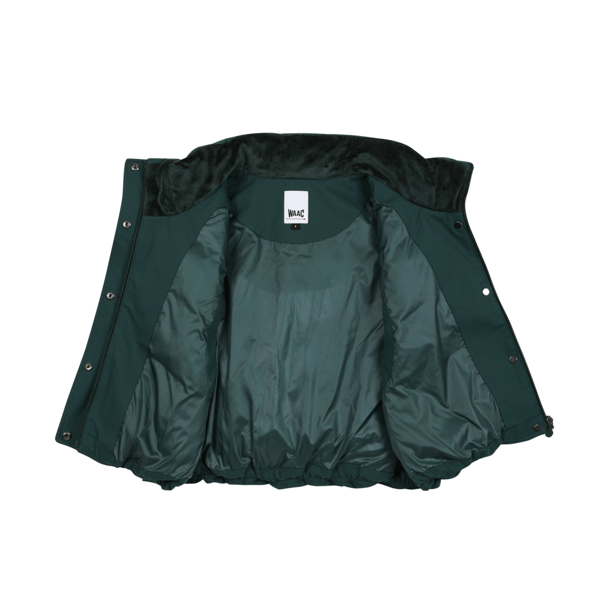 WOMEN ショートパディングダウンベスト ダークグリーン