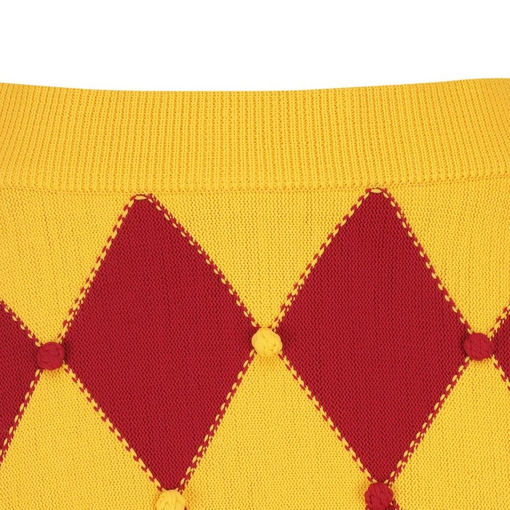 WOMEN アーガイルAラインスカート マスタード