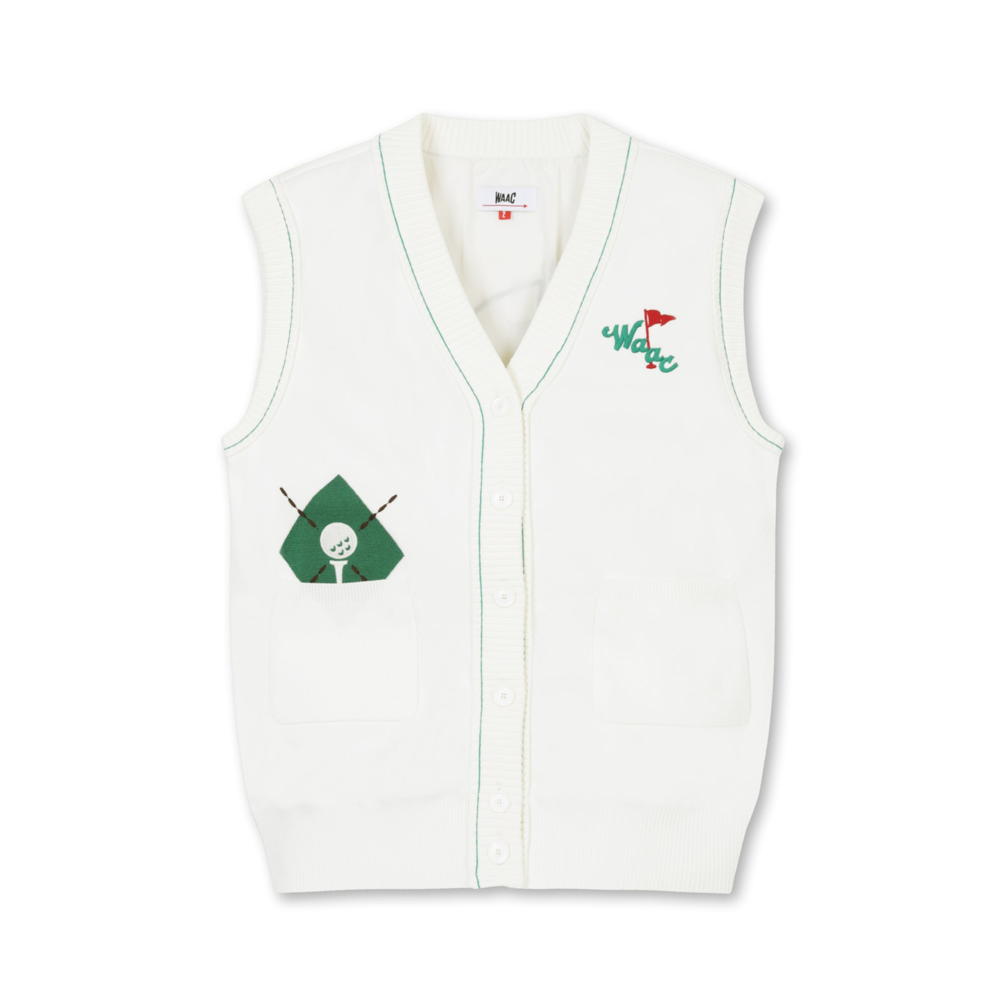 WOMEN 刺繍スリーブレスカーディガン アイボリー