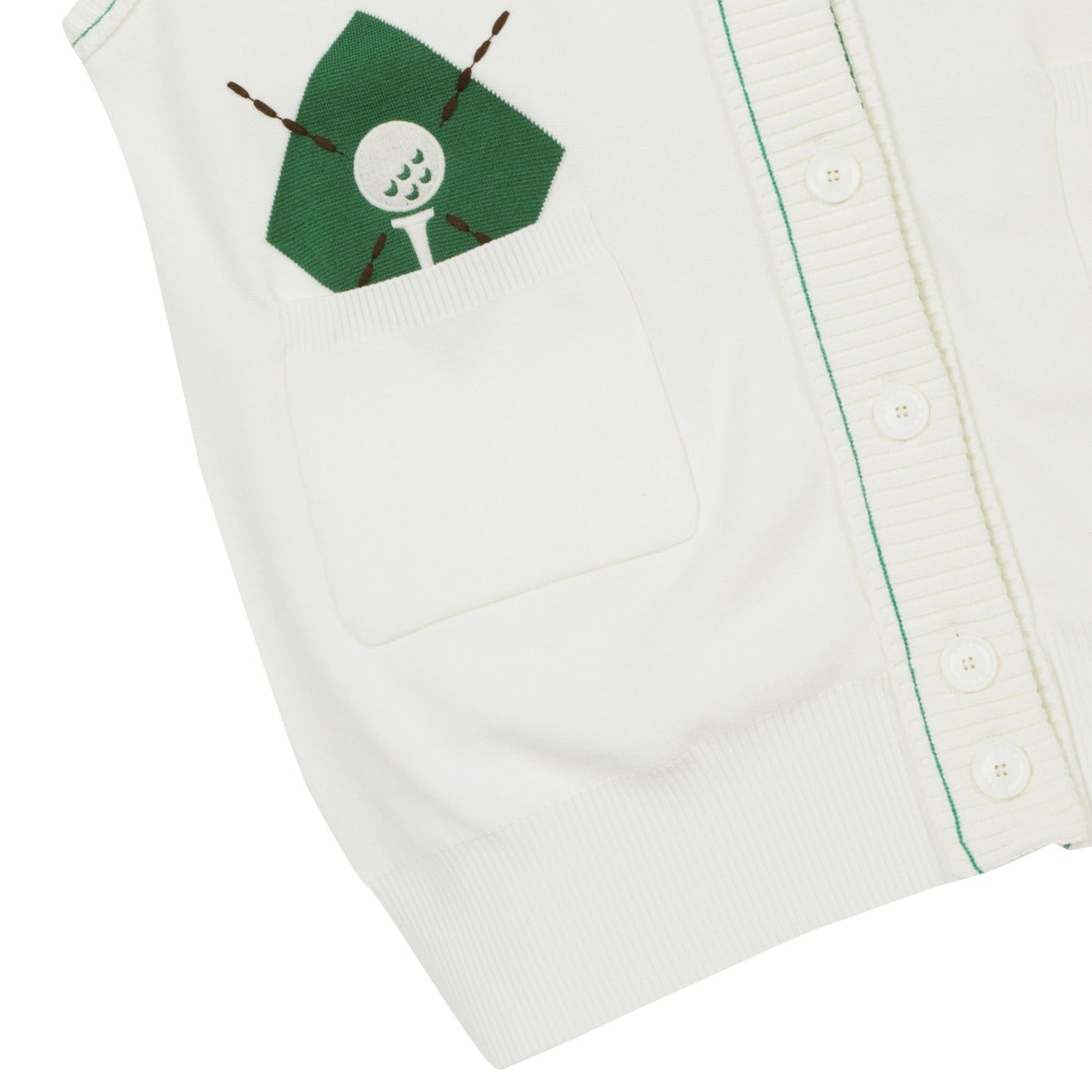 WOMEN 刺繍スリーブレスカーディガン アイボリー