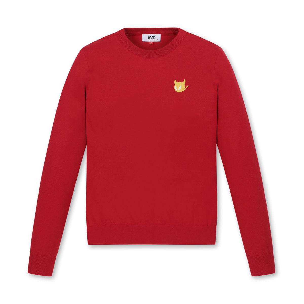 WOMENS バックロゴソリッドセーター レッド/072334754