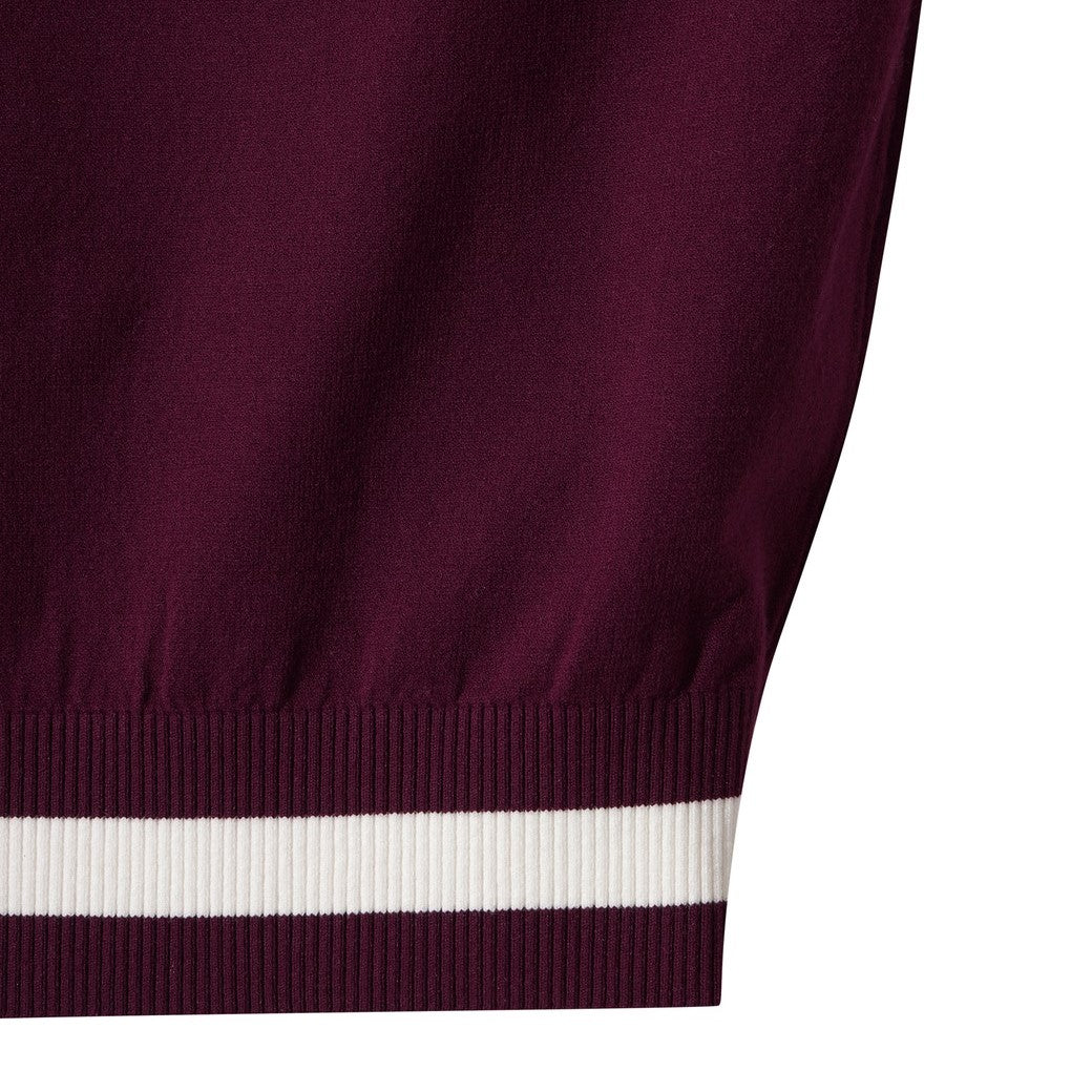 WOMEN Vネックニットベスト バーガンディ