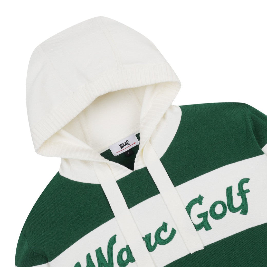 【25SS 新作|WEB限定】WOMEN ボールドボーダーニットフーディー グリーン