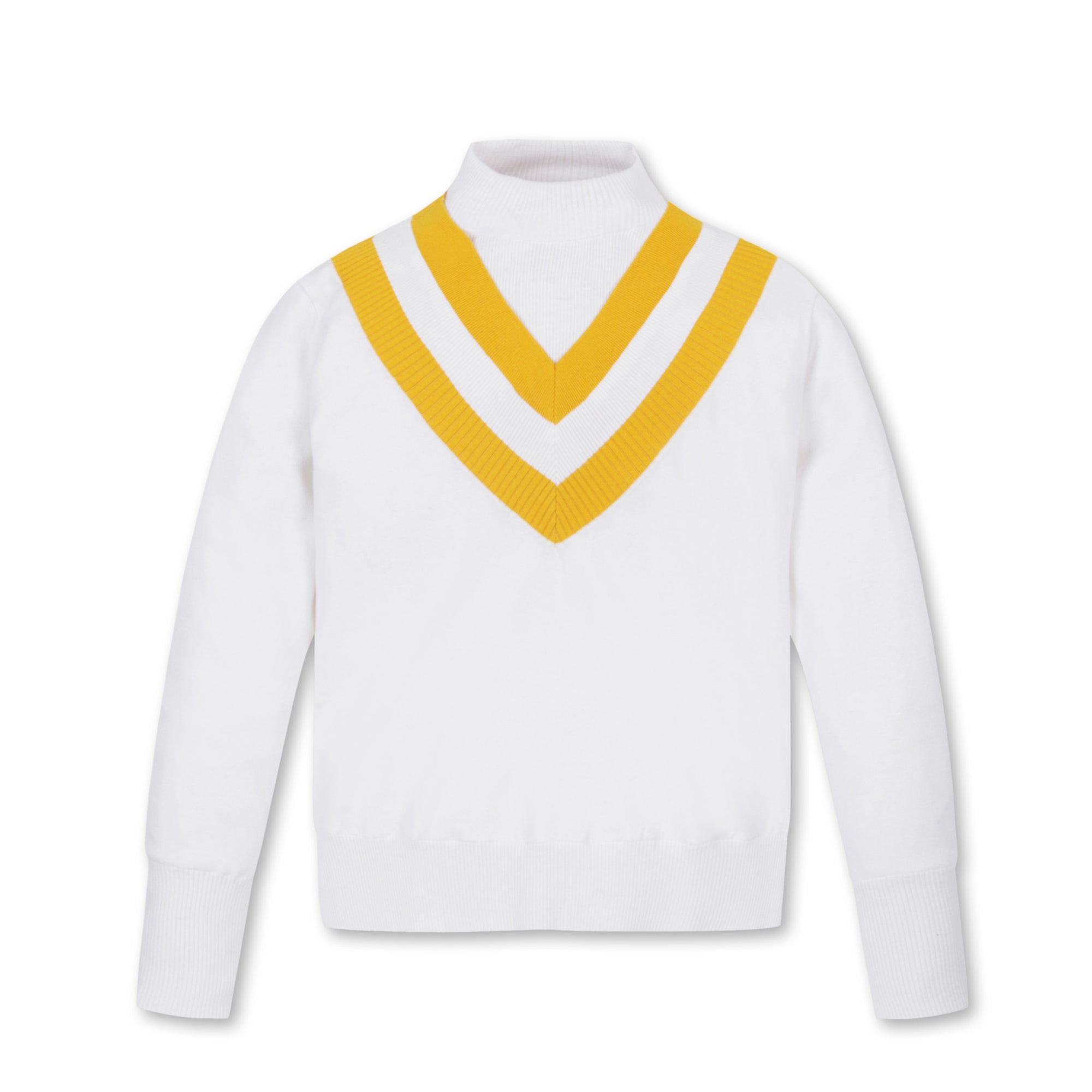 WOMEN V切替タートルネック アイボリー