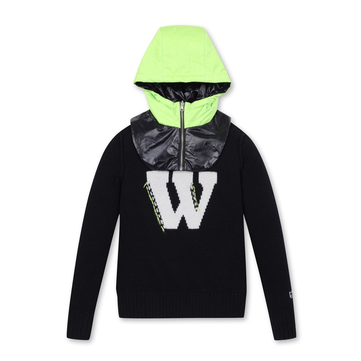 WOMEN フードニットプルオーバー ブラック