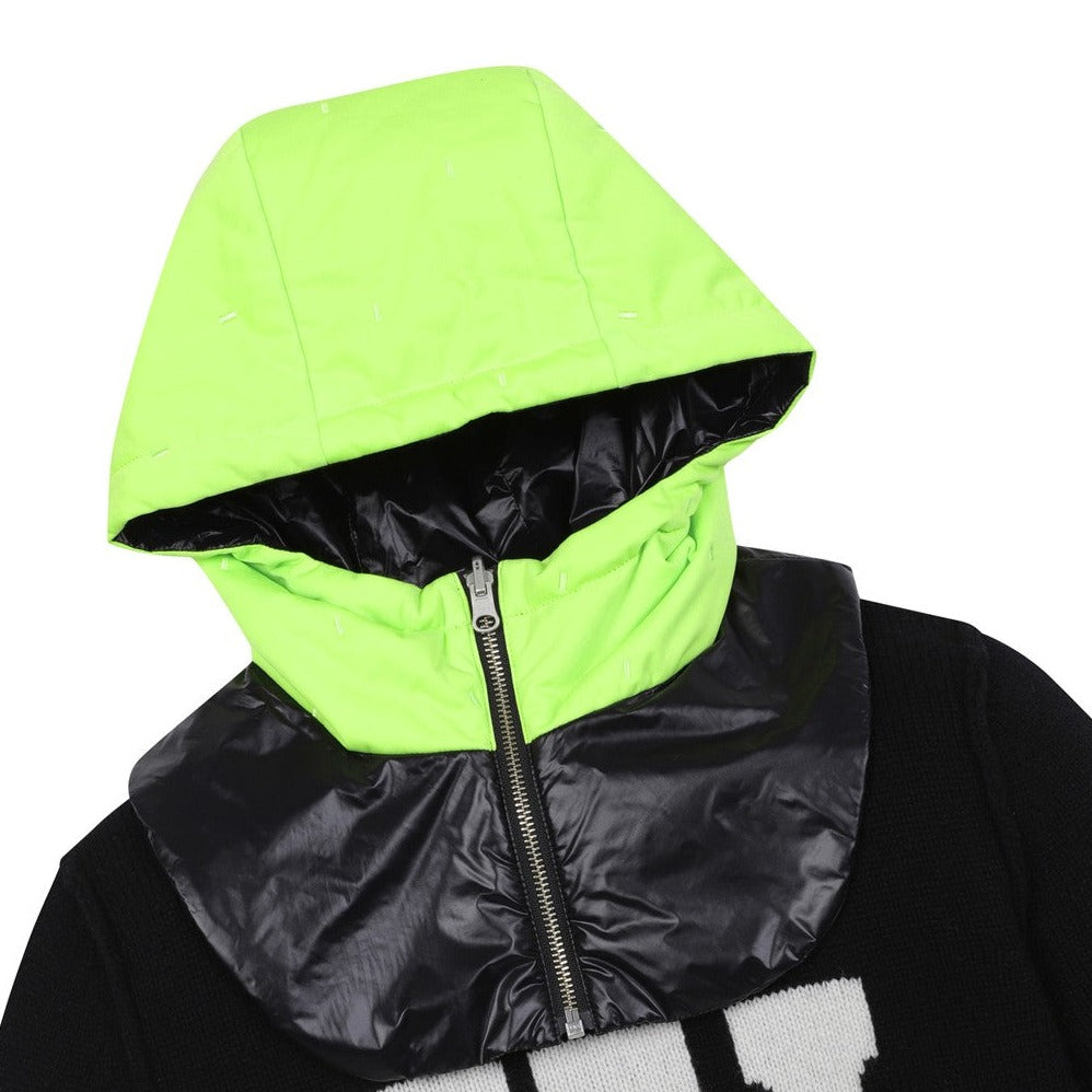 WOMEN フードニットプルオーバー ブラック