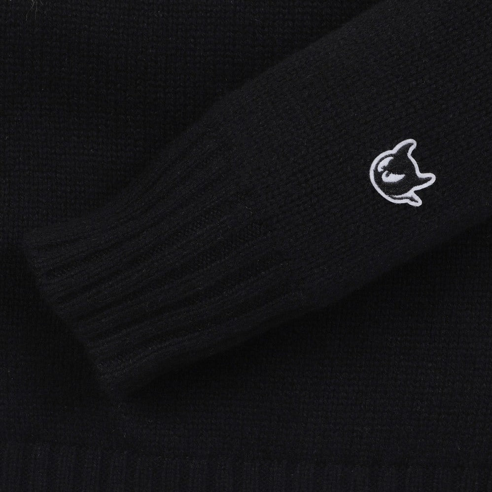 WOMEN フードニットプルオーバー ブラック