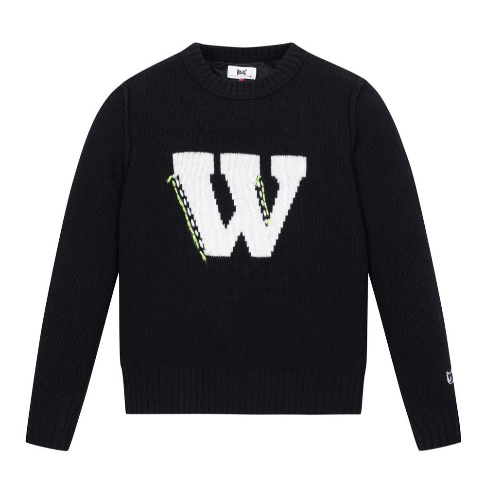 WOMEN フードニットプルオーバー ブラック