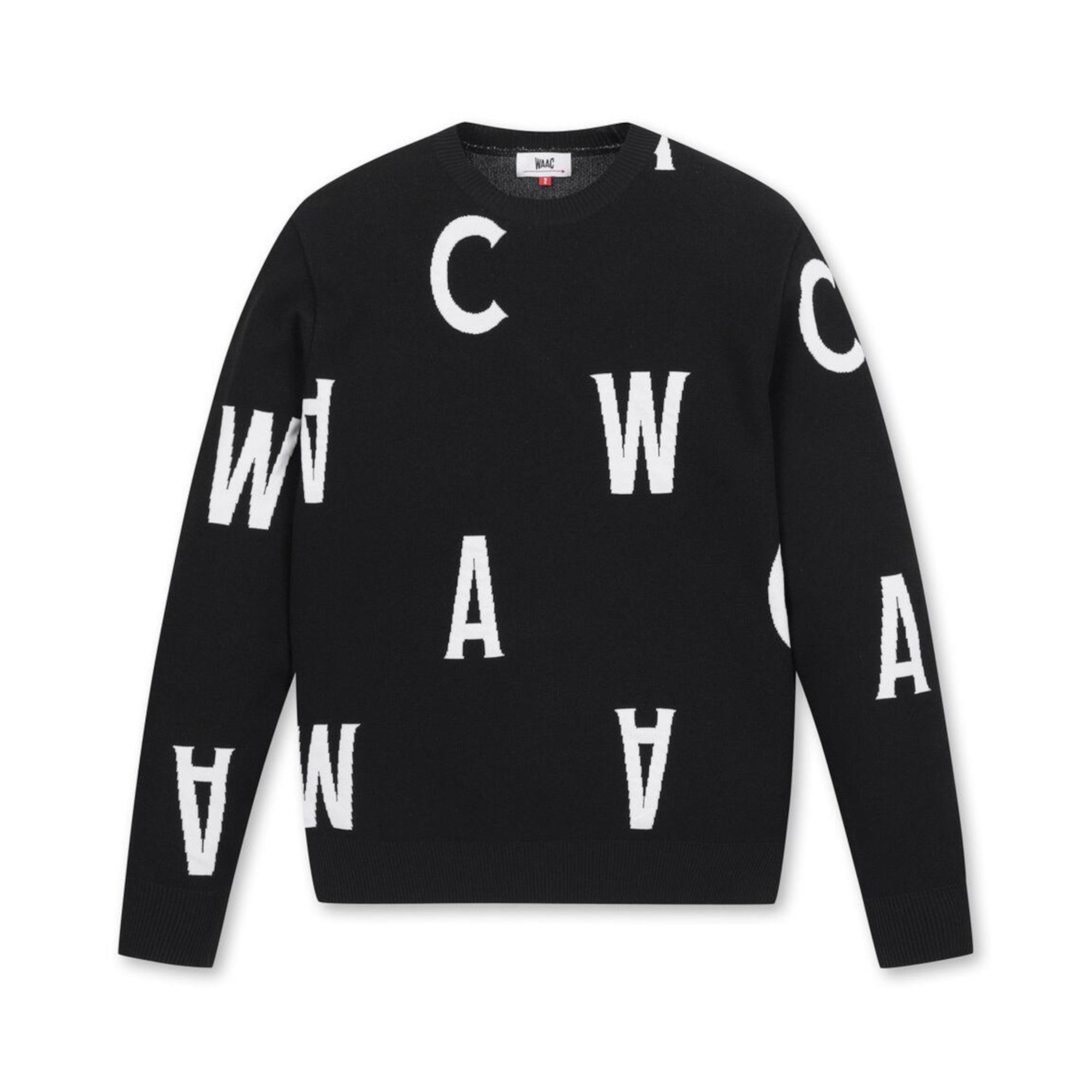 MEN WAACジャガードラウンドセーター ブラック