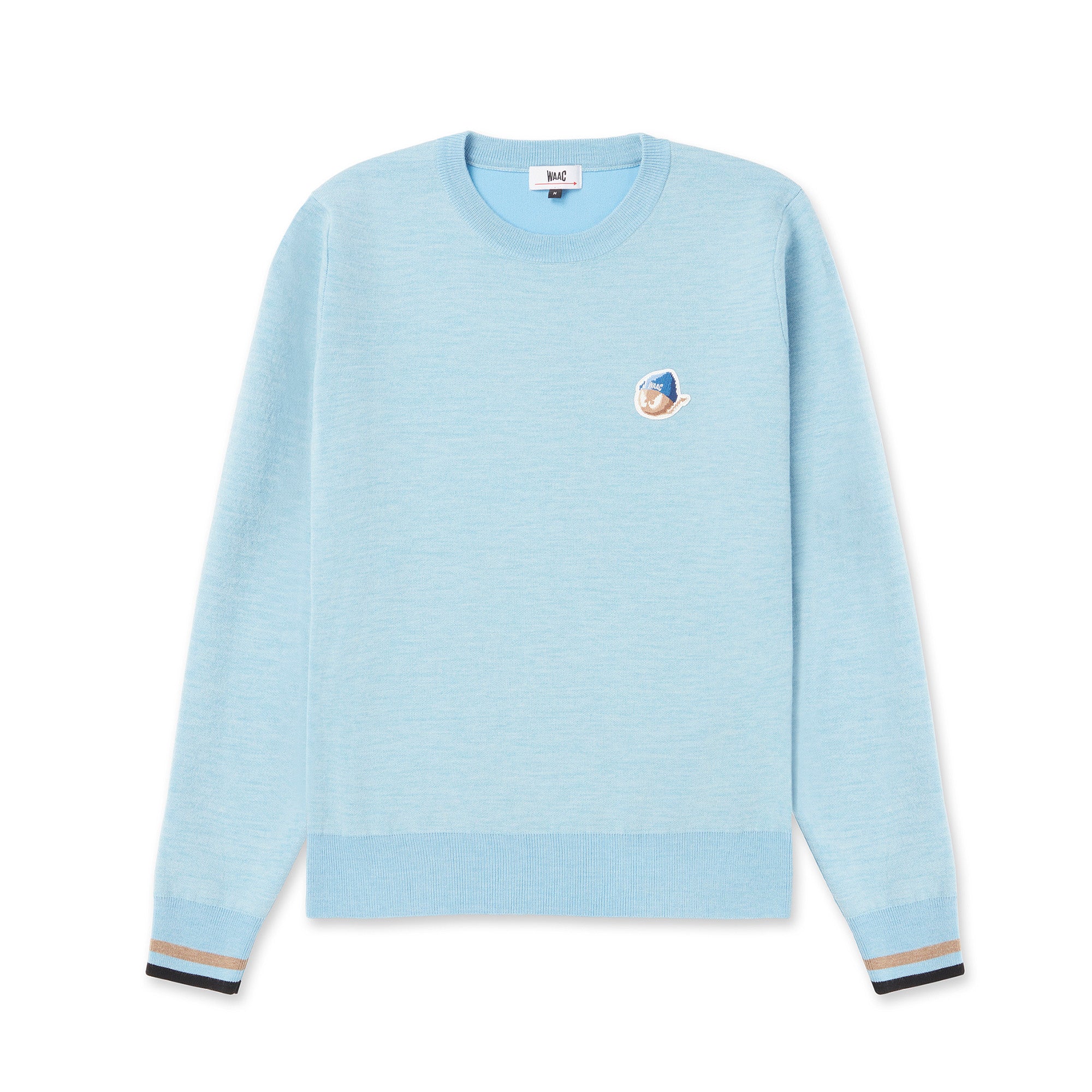 MEN ダブルフェイススウェットライクニットプルオーバー ライトブルー