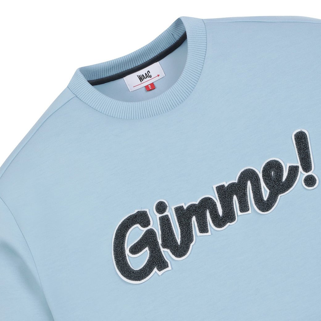 MEN レタリングスウェット モスブルー