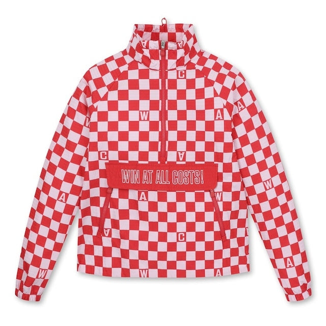 WOMEN チェッカーボード アノラック レッド