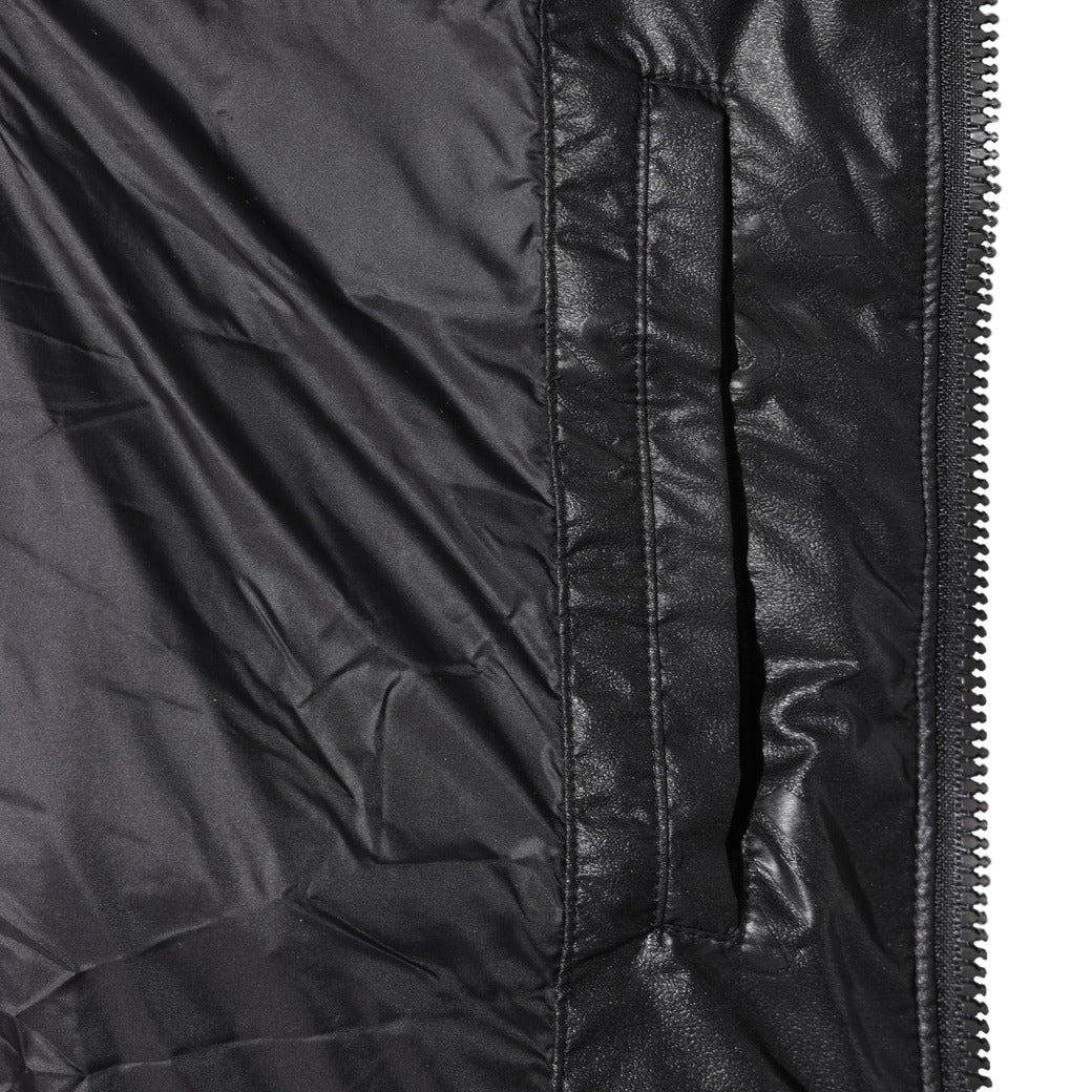 MEN レザーライクベスト ブラック