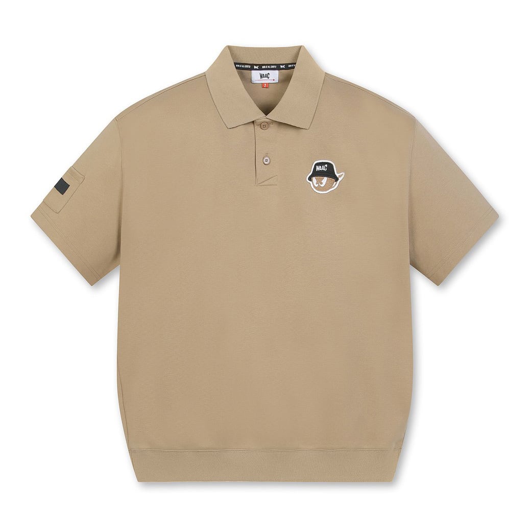 【着心地抜群】MENS 半袖スウェットポロシャツ ブラウン/072332008
