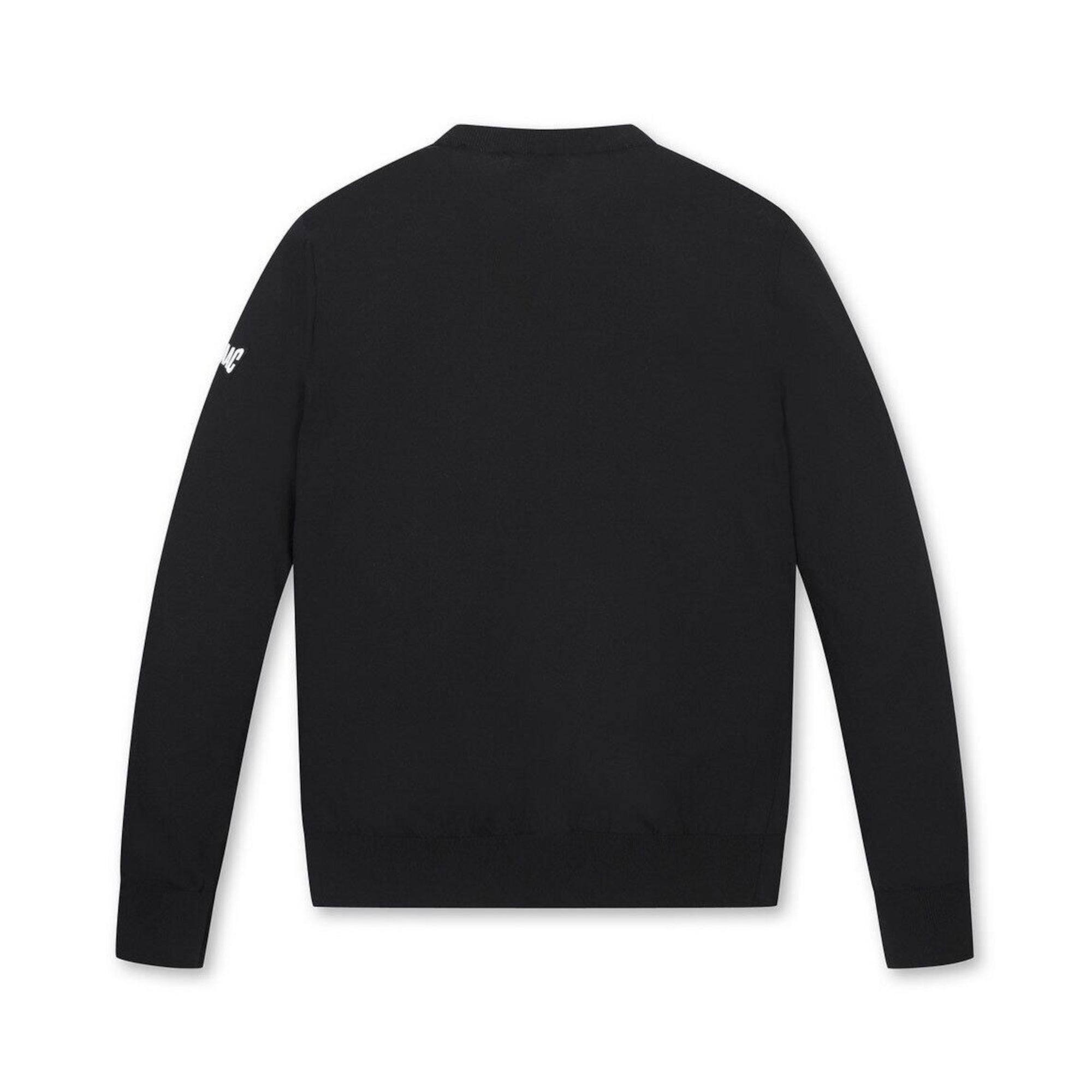 MEN ラウンドネック ニットプルオーバー ブラック