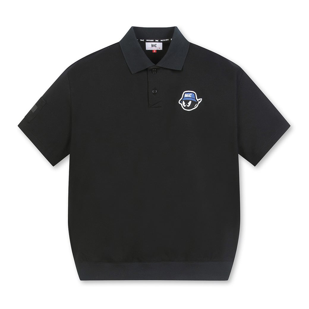 【着心地抜群】MENS 半袖スウェットポロシャツ ブラック/072332008
