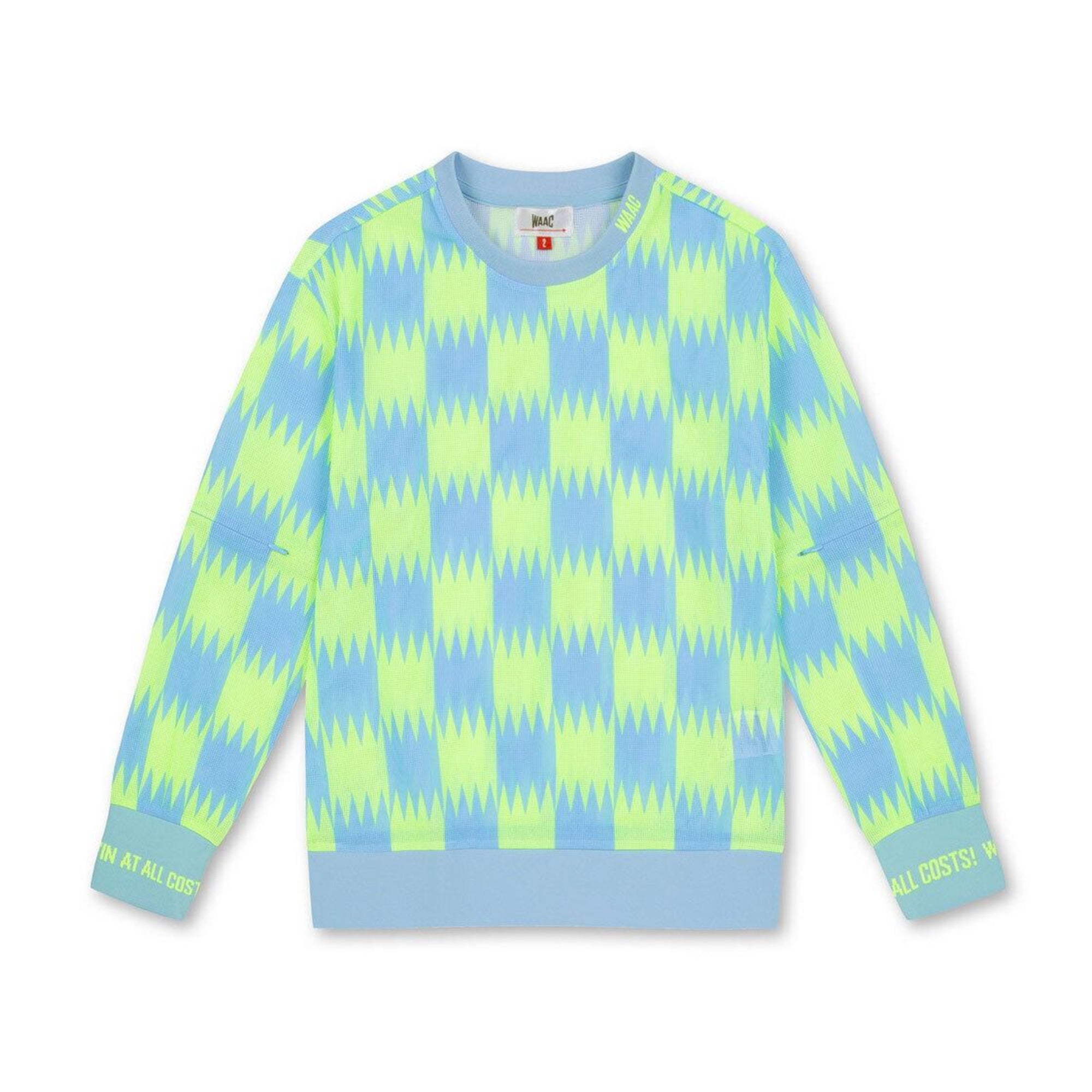 WOMEN シーズンパターンメッシュ長袖プルオーバー イエローグリーン