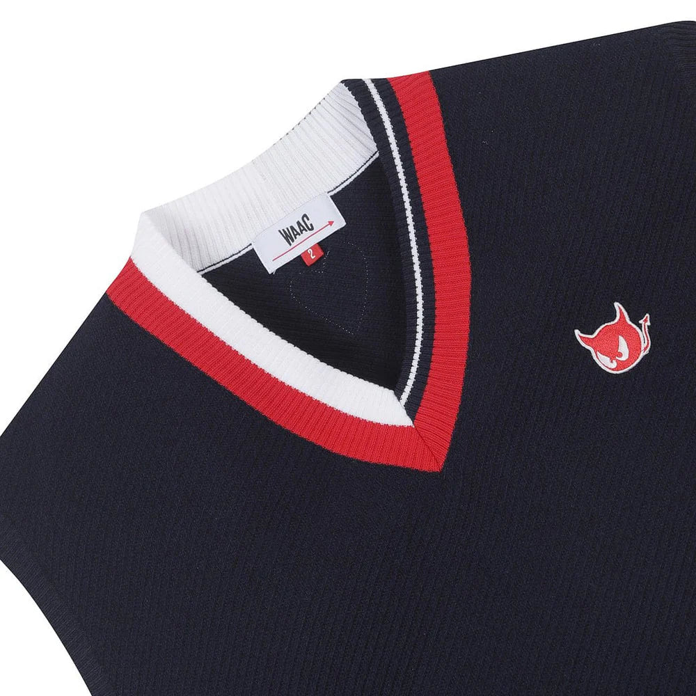 MEN Vネックベスト モスブルー