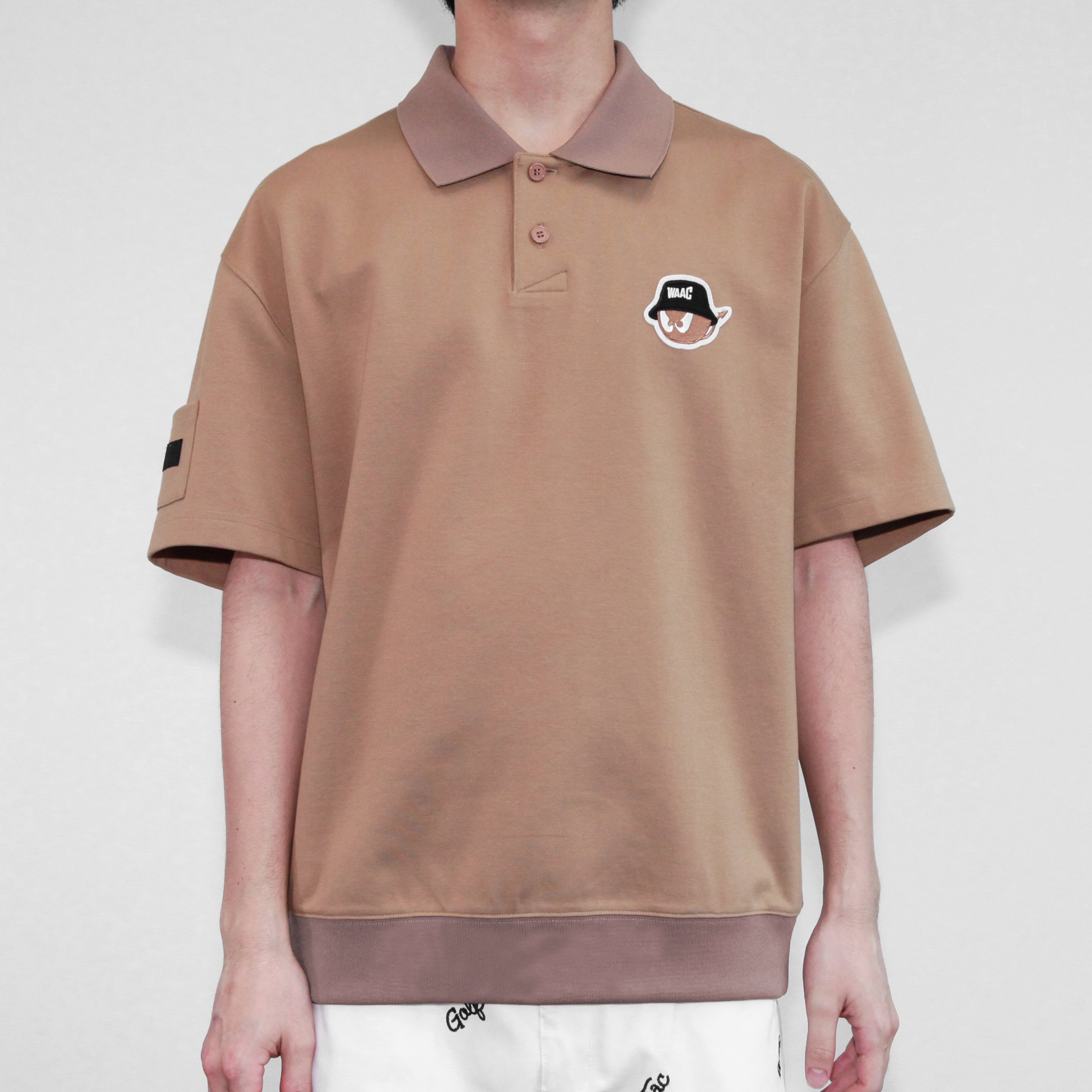 【着心地抜群】MENS 半袖スウェットポロシャツ ブラウン/072332008