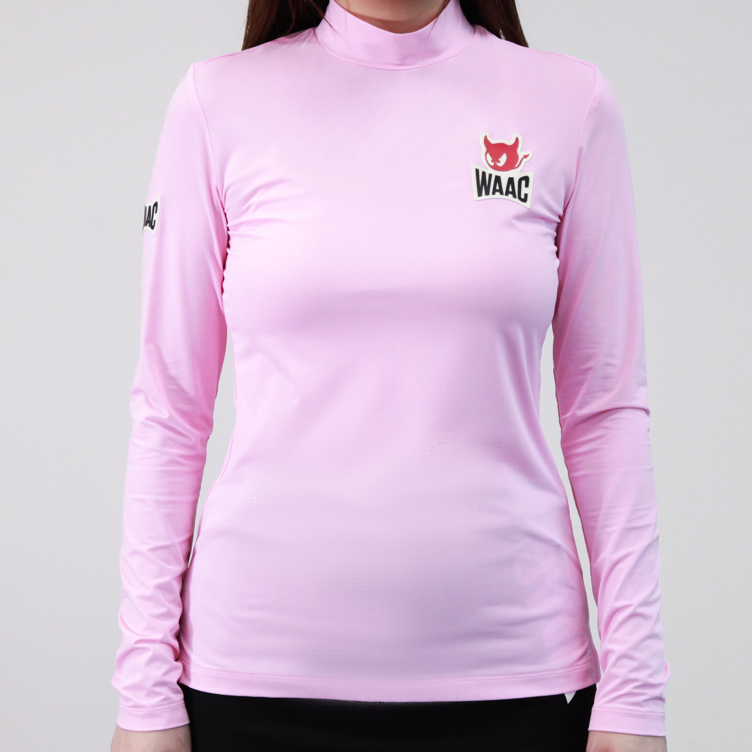 【接触冷感素材】WOMENS CORDURAベア天竺 長袖モックネック ピンク/072232052