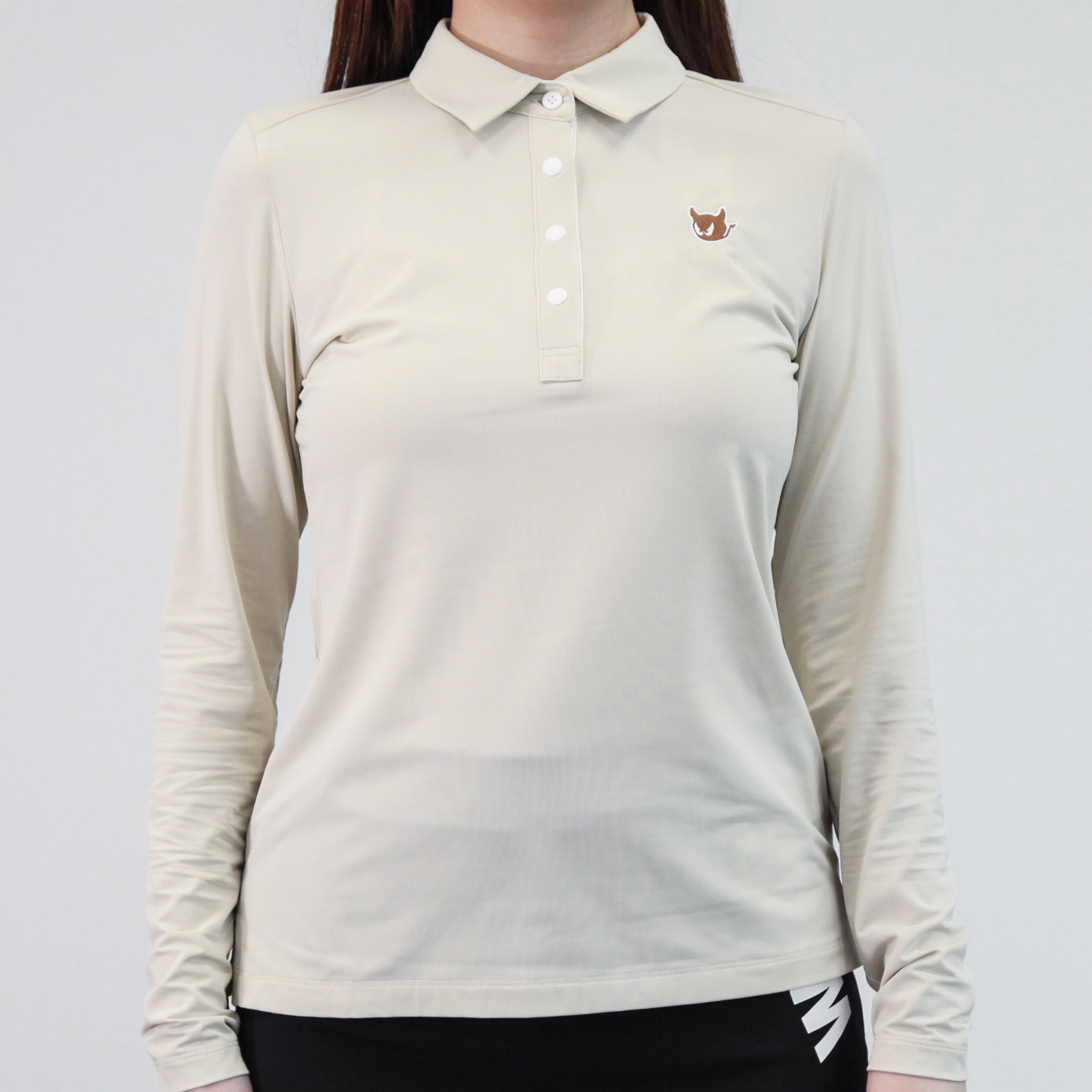 【接触冷感素材】WOMENS CORDURAベア天竺 長袖シャツ ブラック/072232051