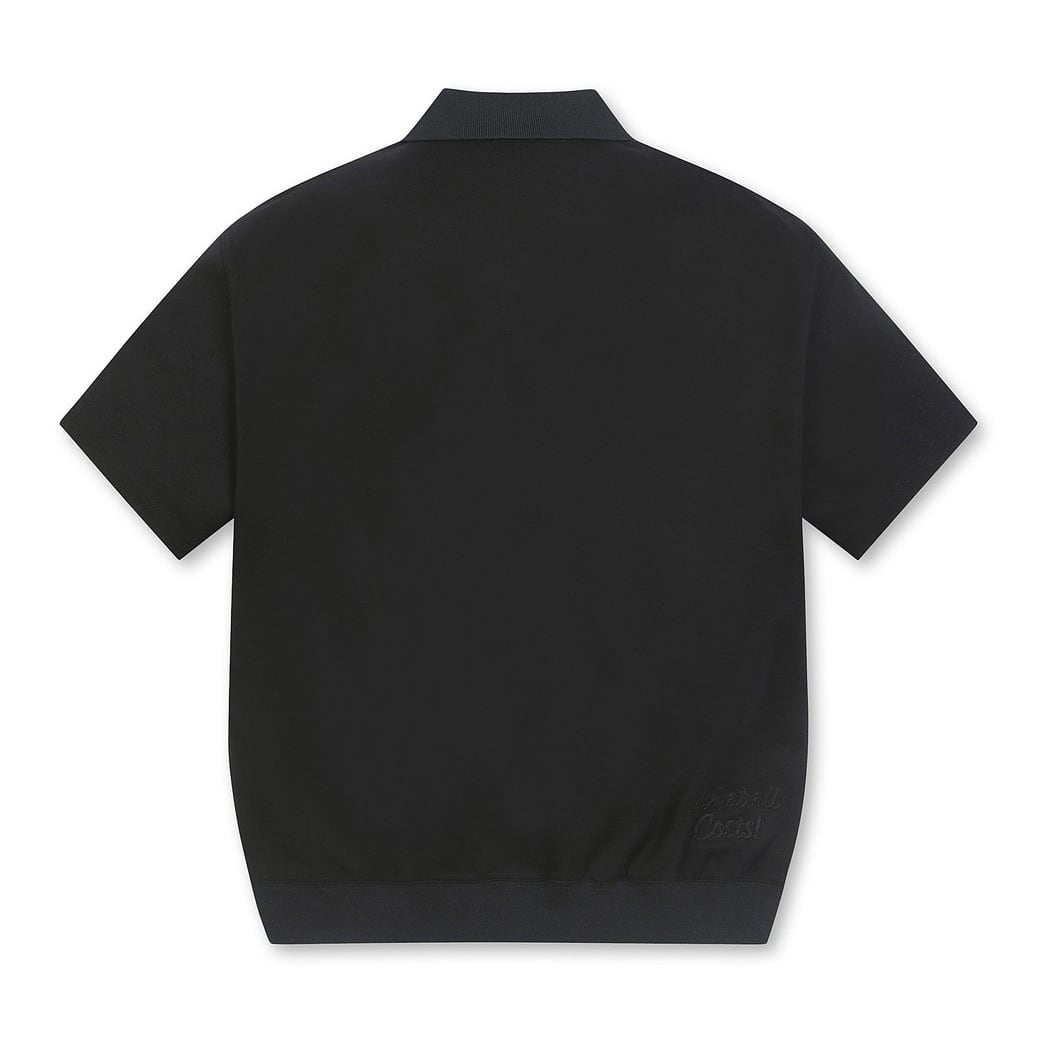 【着心地抜群】MENS 半袖スウェットポロシャツ ブラック/072332008