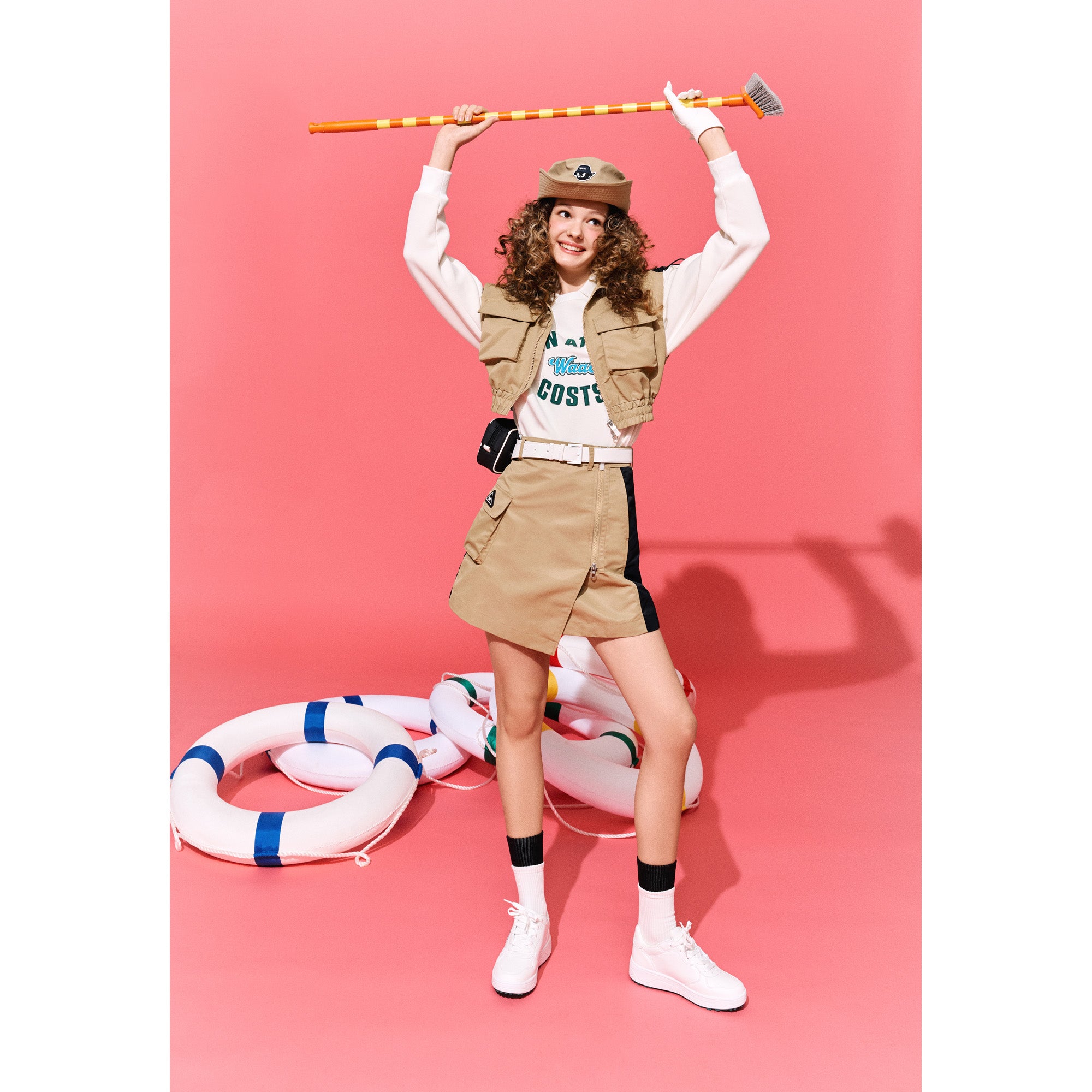 WOMENS ソフトタッチロゴスウェット アイボリー/072342052