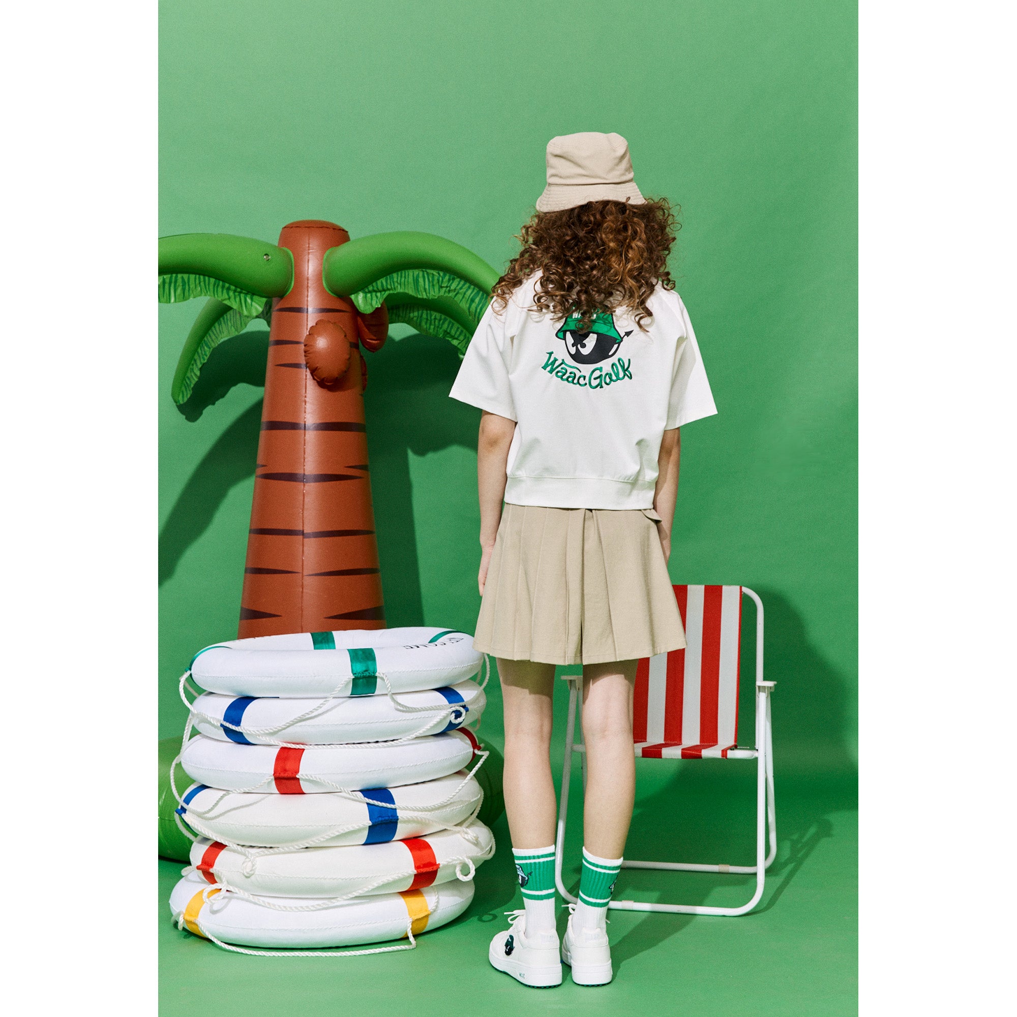 WOMENS デニムライク2WAY スカート インディゴブルー/072242370