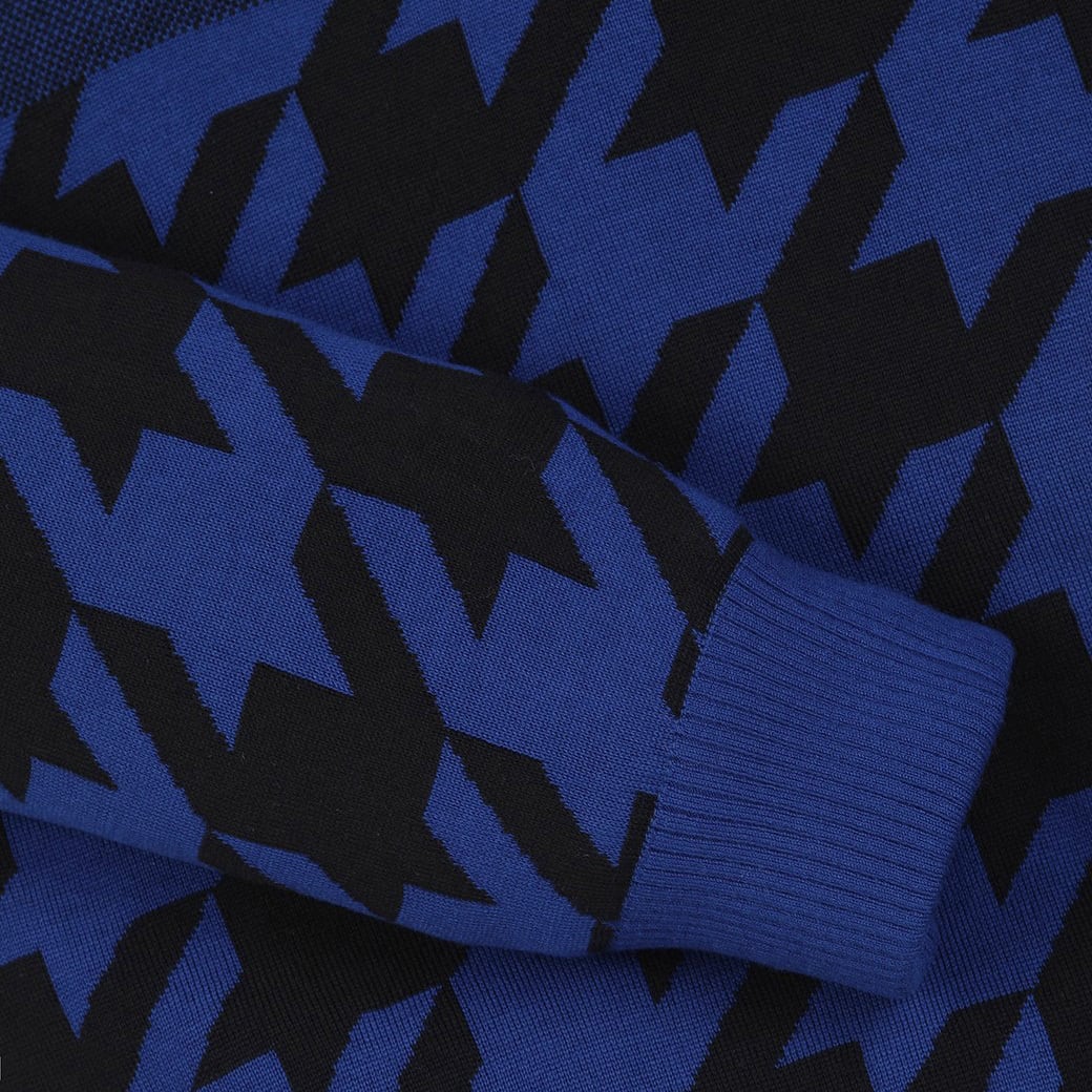 MEN ウィンターハウンズトゥース 防風タートルセーター