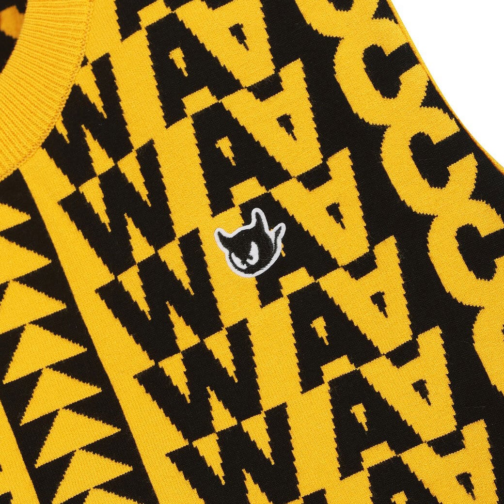 WOMEN WAACロゴニットベスト マスタード