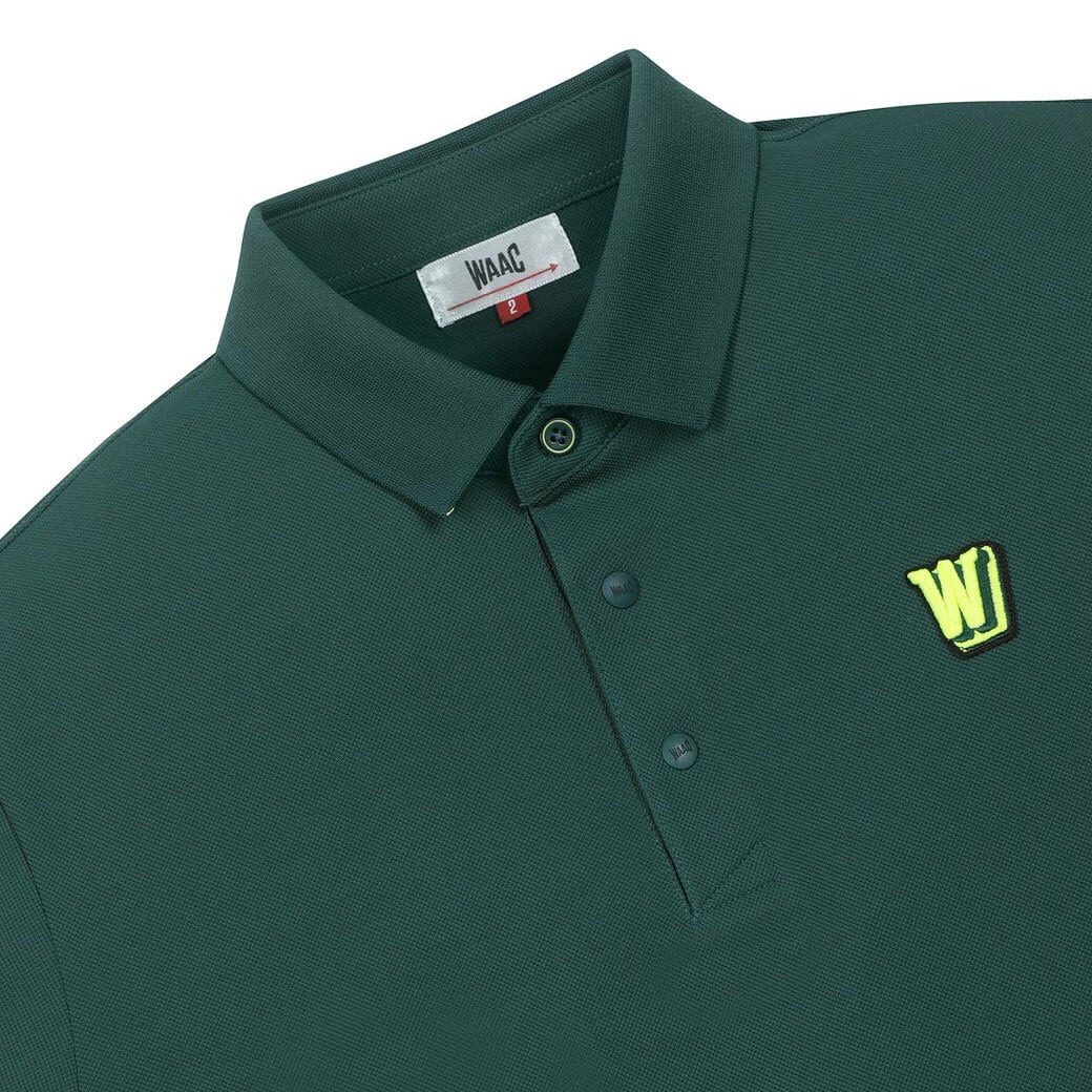 MEN ソリッド半袖ポロシャツ モスグリーン