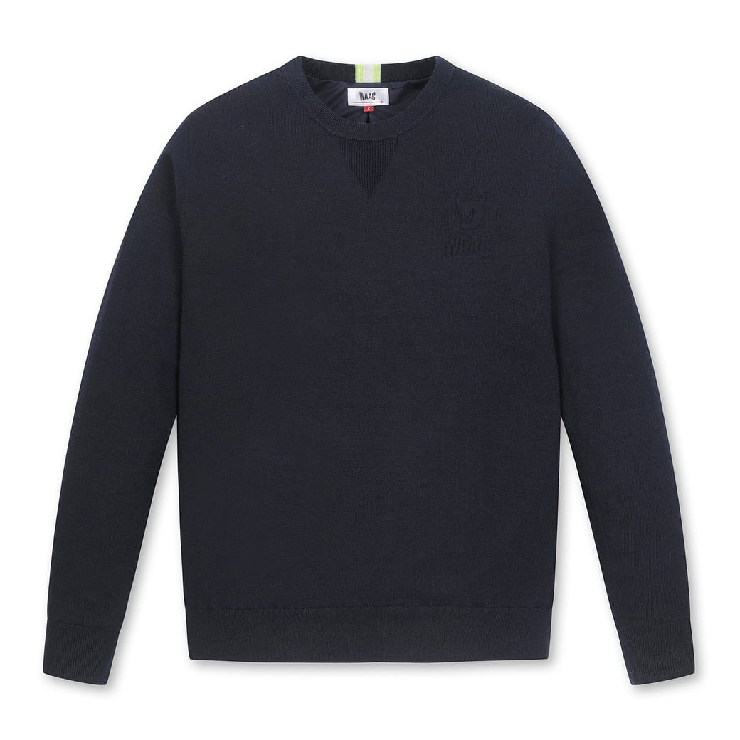 MEN エンボスソリッドセーター ネイビー