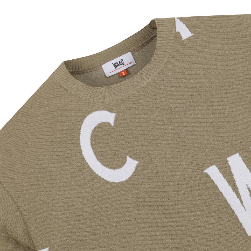 MEN WAACジャガードラウンドセーター ブラウン