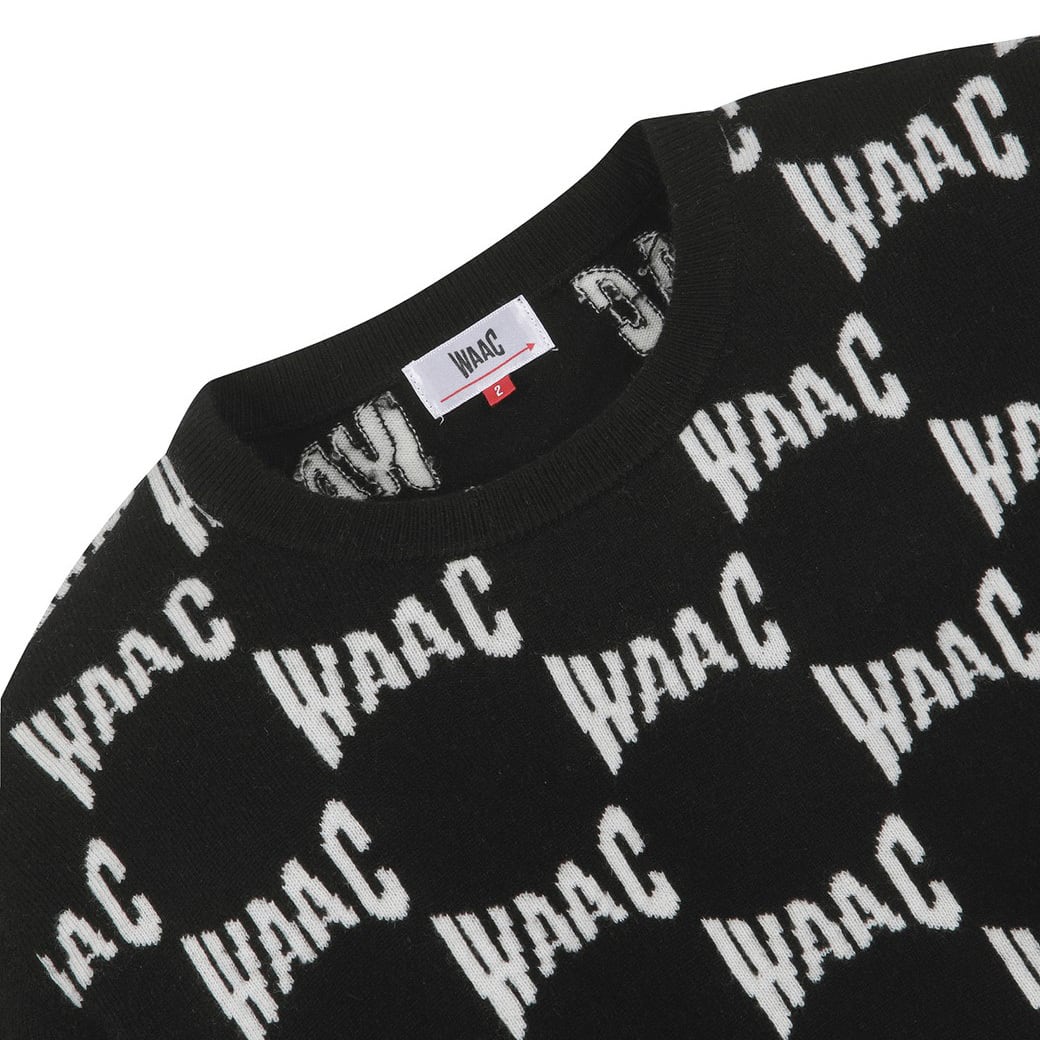 MEN ウール・カシミヤ ロゴジャカードセーター