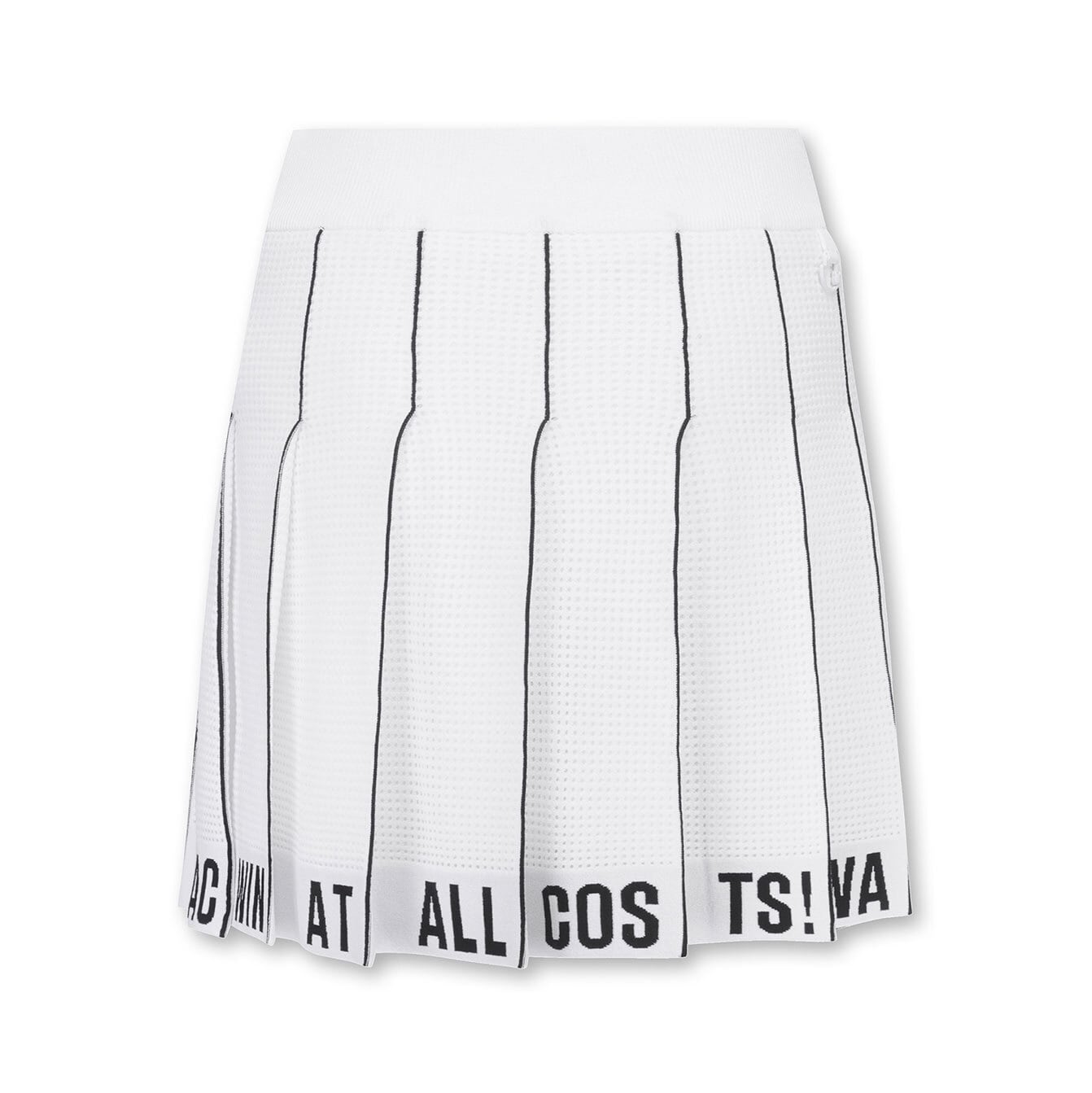 WOMEN 裾レタリングプリーツスカート ホワイト