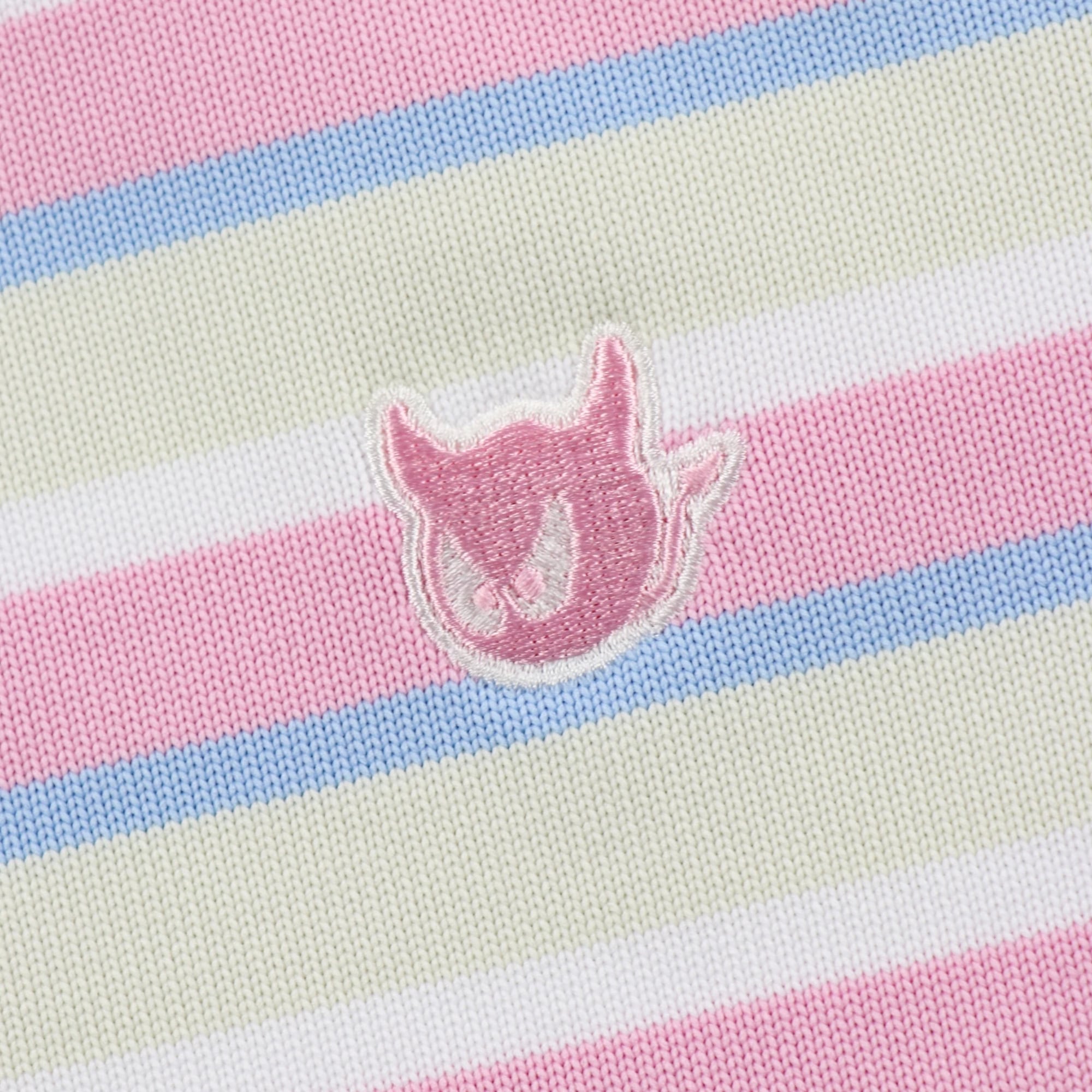 WOMEN マイクロスリームボーダー プルオーバー ピンク