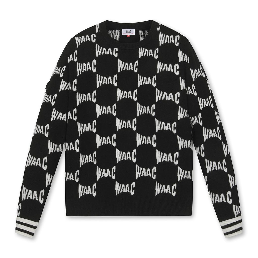 MEN ウール・カシミヤ ロゴジャカードセーター