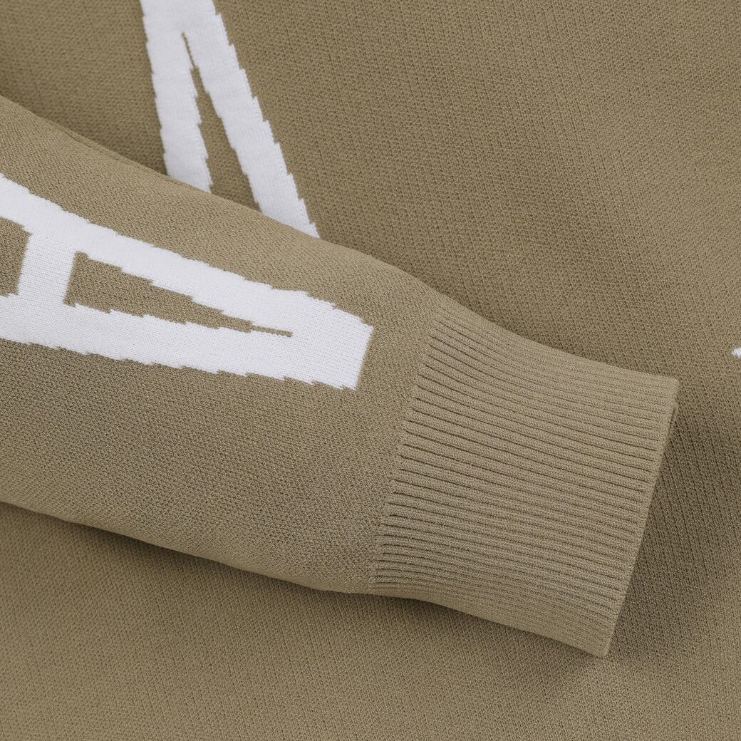 MEN WAACジャガードラウンドセーター ブラウン