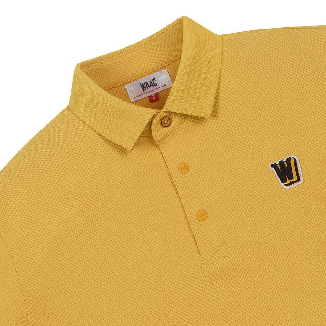 MEN ソリッド半袖ポロシャツ マスタード