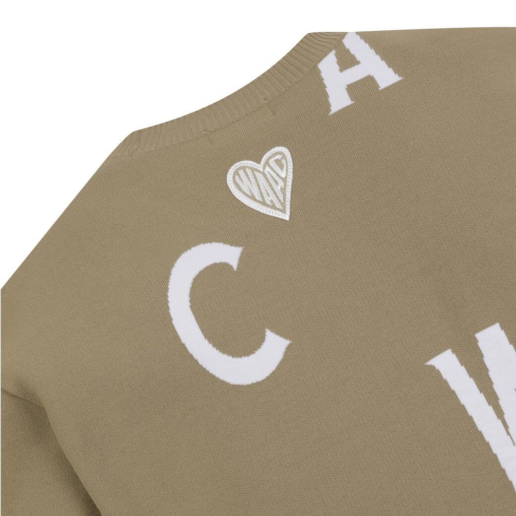 MEN WAACジャガードラウンドセーター ブラウン