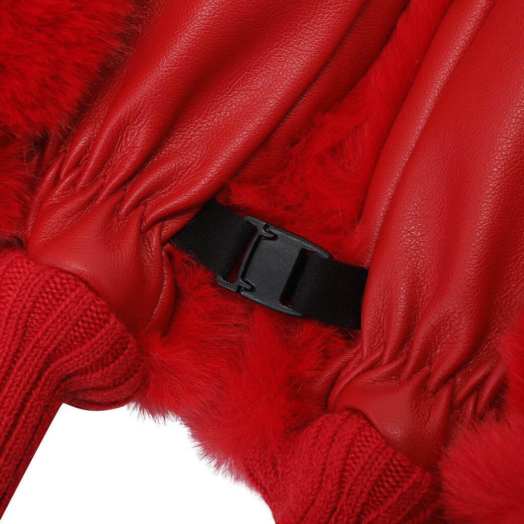 WOMEN エコファーコールドグローブ(両手) レッド