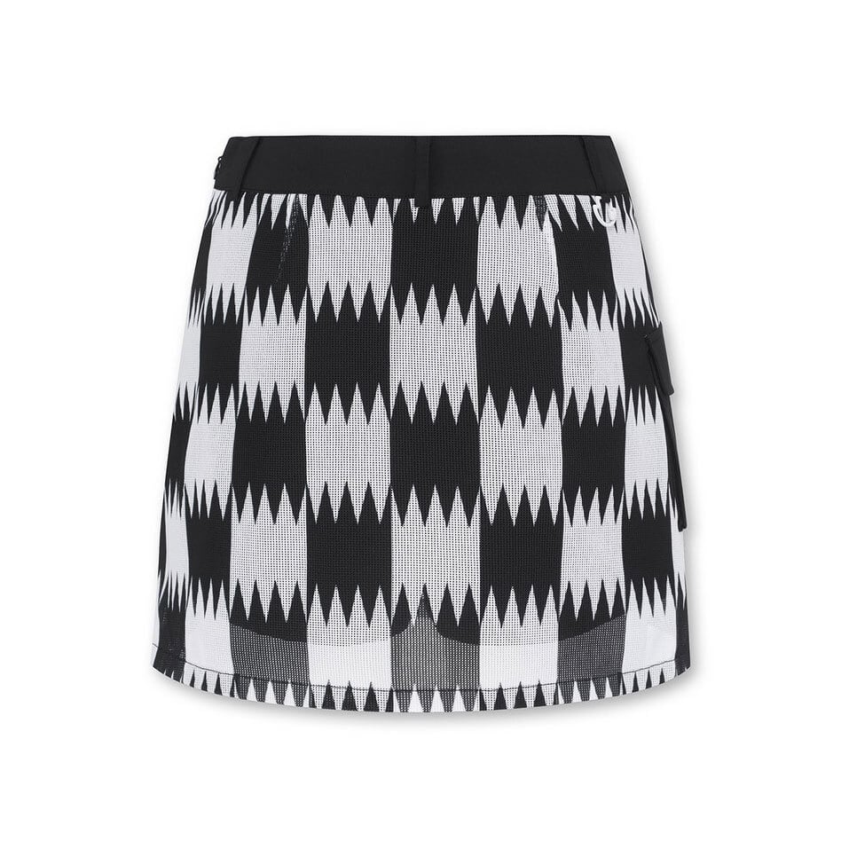 WOMENS シーズンパターンメッシュスカート ブラック /072322359