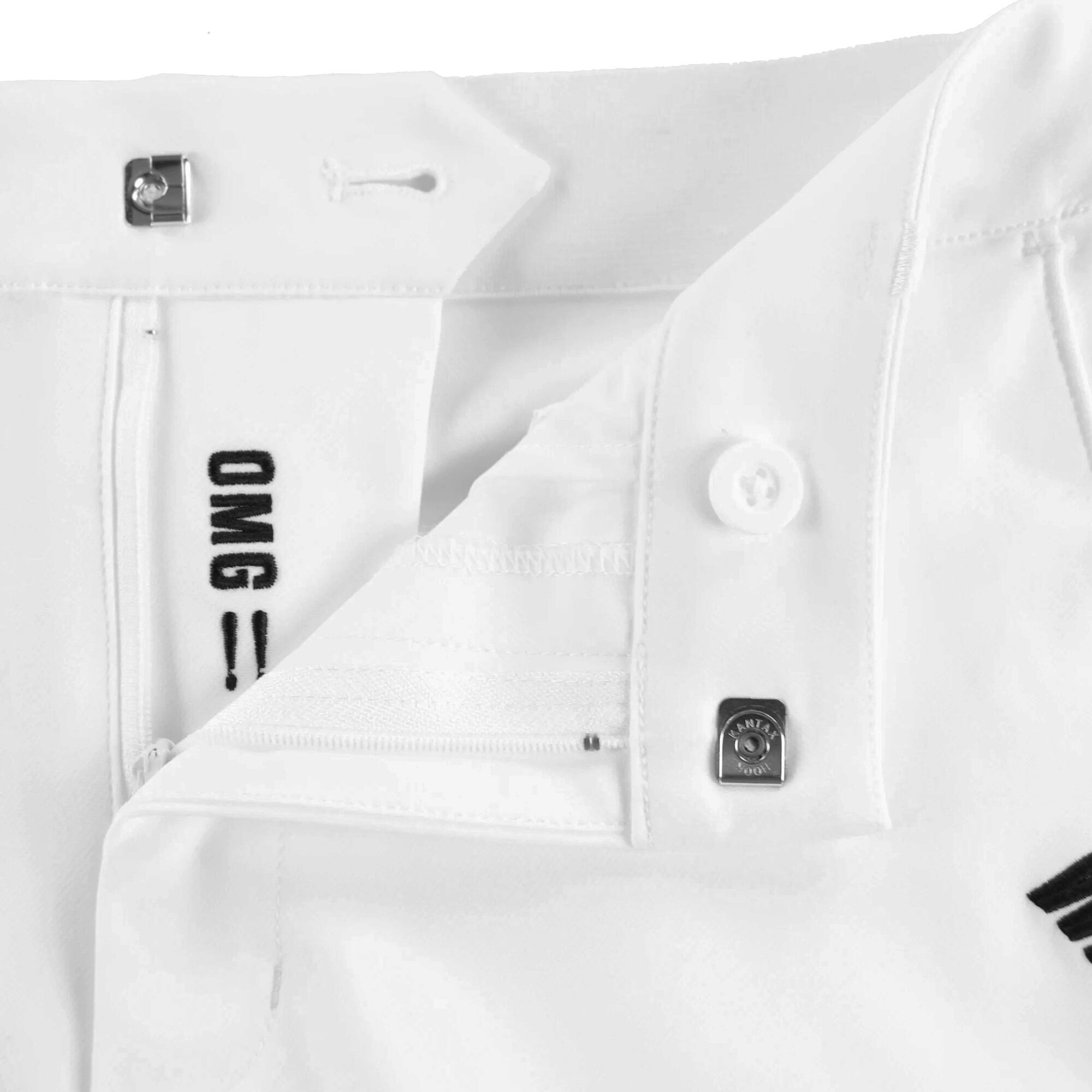 WOMEN ナイロンストレッチBASIC ロングパンツ ホワイト